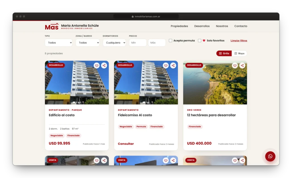 Portal Inmobiliario con buscador de propiedades