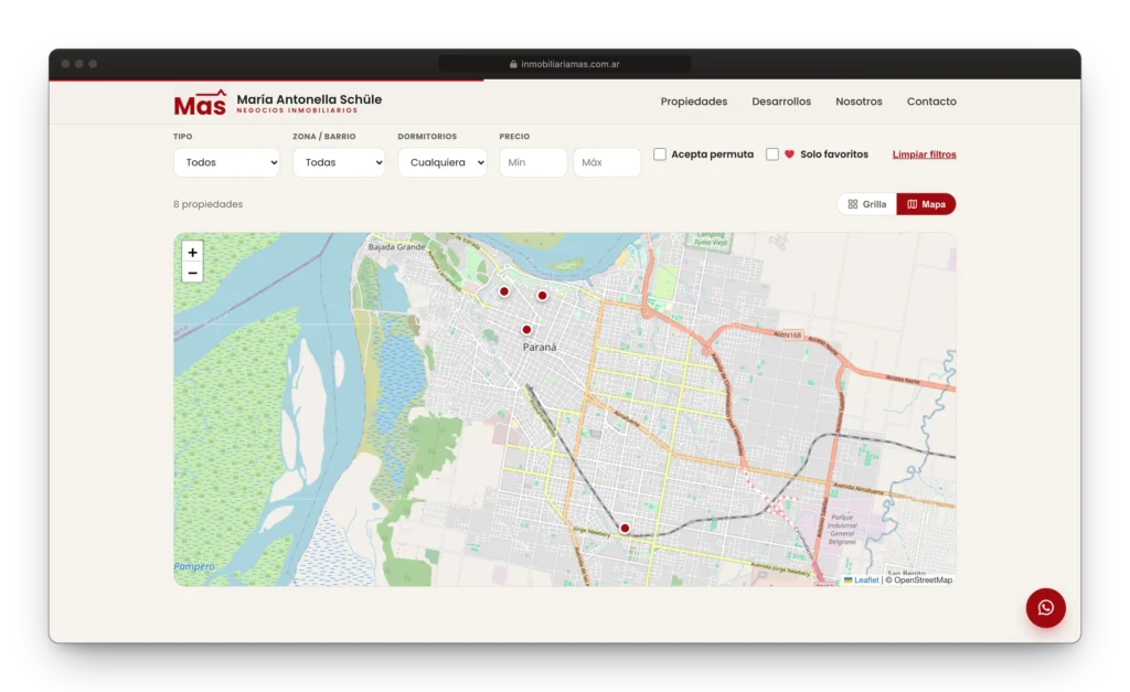 Portal Inmobiliario con buscador de propiedades
