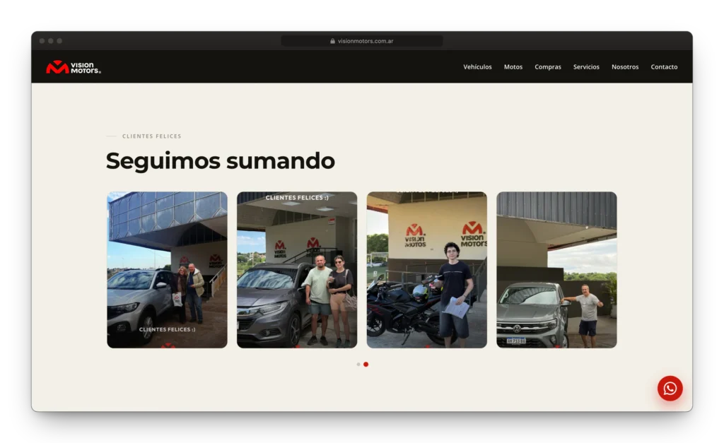 Sitio web con stock sincronizado para concesionaria